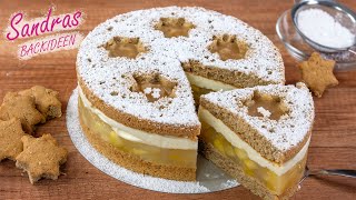 Apfeltorte mit Sahnecreme und Spekulatius | Sternenzauber Torte