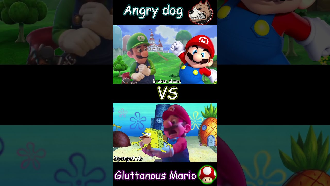 The Super Mario Bros. Movie "Angry dog" VS "Gluttonous Mario"