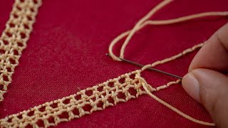 Elegant V-Neck Embroidery: A Simple and Stylish Design