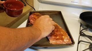 Making a nice rack of ribs.