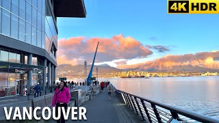 Downtown Vancouver Winter Walking Tour - January 2024 -  ( -1ºC ) Canada [4K HDR]