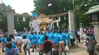 高砂神社　戎町　入魂式　仮露盤　擬宝珠　取り付け H29年9月10日