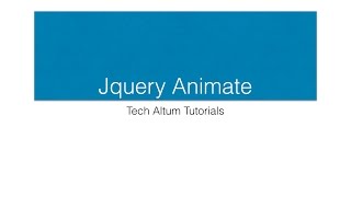 Jquery Animate Function - jquery animation
