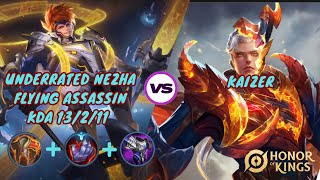 HONOR OF KINGS| FLYING ASSASSIN NEZHA VS KAIZER| UNDERRATED HERO| NEZHA BUILD & GUIDE #honorofkings