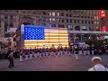 US Marine Corps Band playing God Bless America in Times Square during Fleet Week