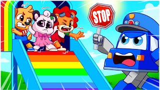 미끄럼틀 타자!🎠 | 펀존을 탐험해보세요! | 어린이 만화 | RoboSquad 어린이 노래