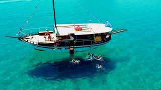 Boat Agathi Beach, Rhodes .DJI Drones  - GREEK ROUTES