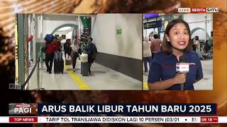 Ribuan Penumpang Arus Balik Libur Akhir Tahun Tiba di Stasiun Pasar Senen | Beritasatu