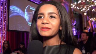 Interview Aminata at the opening reception in Vienna - Latvia Eurovision 2015