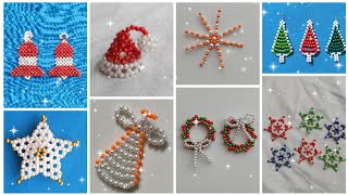 Christmas Ornaments | Beaded star, Wreath,tree,SantaClaus Hat, snow flake,Bell |Christmas Decoration