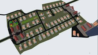Schema und Visualisierung der Siedlung