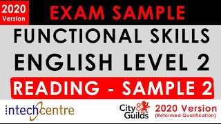 Functional Skills English Level 2 - READING Exam Sample 2 (City \u0026 Guilds Reformed Exam 2020)