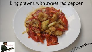 King prawns with sweet red pepper