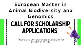 Full scholarships available for European Master in Animal Biodiversity and Genomics