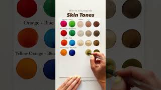 Skin Tones with complementary colors #watercolor #colormixing #colortheory #makeup #skintones
