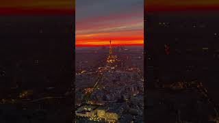 Magnifique coucher de soleil au dessus de la tour Eiffel filmé depuis la tour Montparnasse ! Sunset