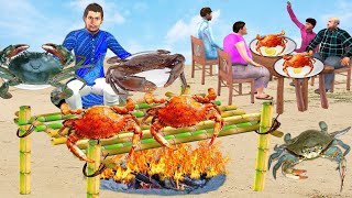 Catch & Cook Bamboo Crab Fry Asian Street Food Comedy Video Hindi Kahaniya New Funny Moral Stories