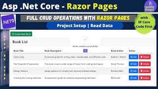 ASP.NET Core Razor Pages CRUD - .NET 9.0 Razor Pages EF Core - Project Setup and Read Data