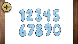 How to draw bubble numbers step by step