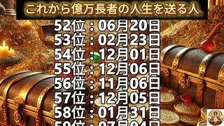 【これから億万長者の人生を送る人】誕生日ランキングTOP100 誕生日占い