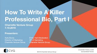 How To Write A Killer Professional Bio, Part I
