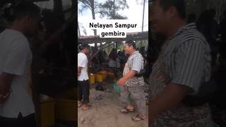 kegembiraan nelayan Sampur bangka belitung pelabuhan ikan sampur selesai