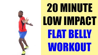 20 Minute Low Impact Flat Belly Workout for Beginners | Walk at Home