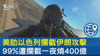 美助以色列攔截伊朗攻擊 99%遭攔截一夜燒400億｜TVBS新聞 @TVBSNEWS02