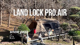 4k / Snow Peak Landlock Pro. Air | Warm winter camping thanks to fan heate | family camping