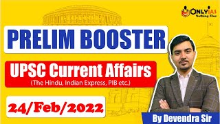 The Hindu Current Affairs | 24  February 2022 | Prelim Booster News Discussion| Devendra Sir