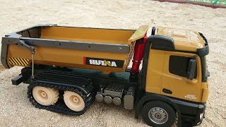 HUINA 1573 덤프트럭 자작 DIY 고무 트랙 DUMP TRUCK WITH DIY RUBBER TRACK