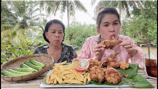 Mukbang | Lần Đầu Làm Gà Rán KFC Và Cái Kết | Diệp Hạ Em Gái Cần Thơ