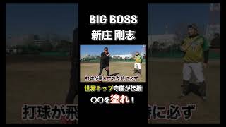 【BIG BOSS】松ヤニ塗れ！世界最高峰の守備にはこう使います。新庄剛志。　#shorts #bigboss