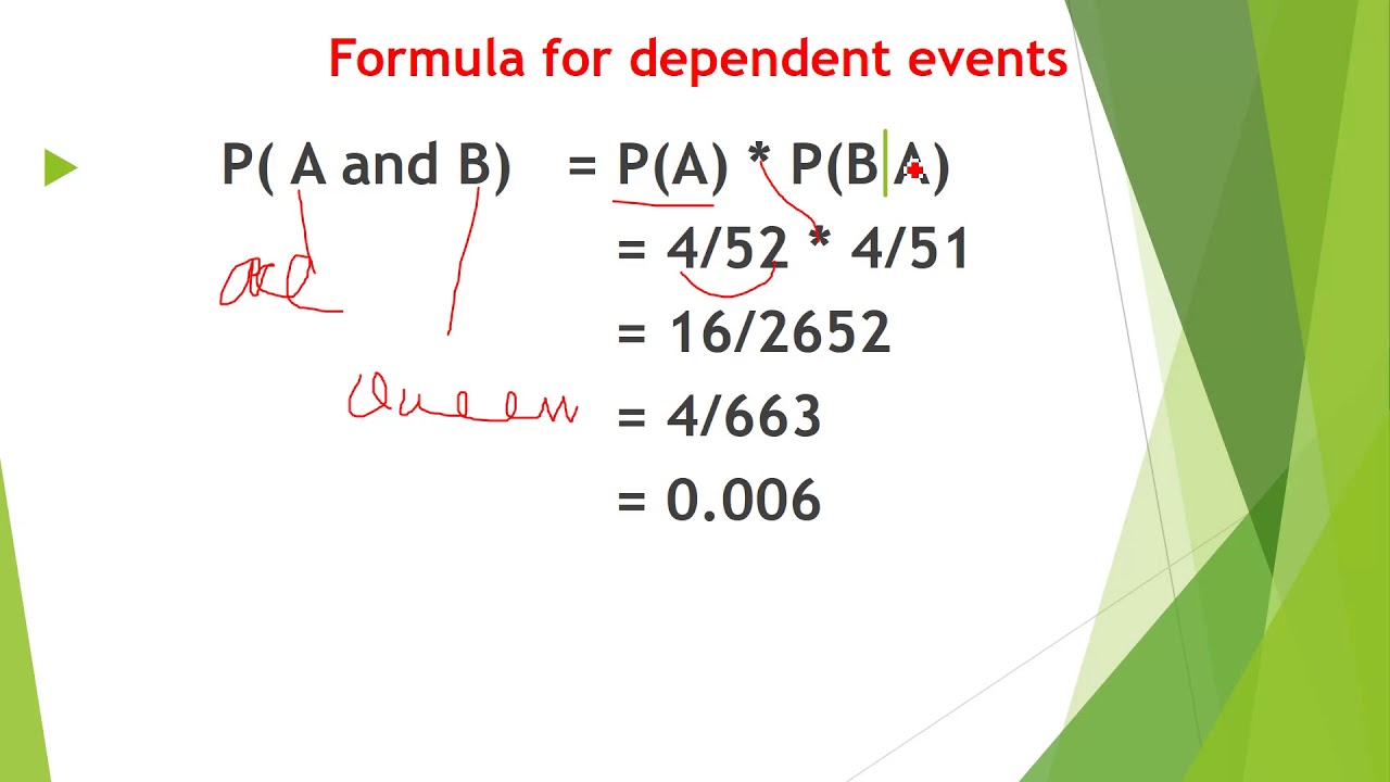 Statistics: Calculate The Probability Of Dependent Event In English ...