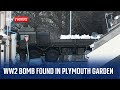 Military vehicle carries unexploded WW2 bomb through deserted streets of Plymouth