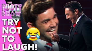 Billy forgets the no laughing rule! | Footy Show Joking Off