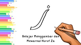 Belajar Menggambar Dan Mewarnai Huruf Hijaiyah Za | Men... | Doovi