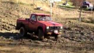 cory's 83 toyota playing in mud