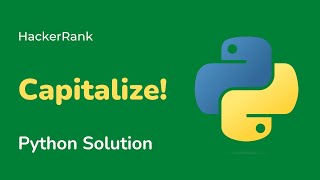 Python HackerRank Solutions: Capitalize!