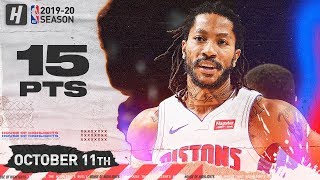 Derrick Rose Full Highlights Pistons vs Cavaliers (2019.10.11) - 15 Points in 3 Qtrs!