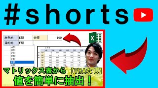 Excelでマトリックス表から抽出する数式を作成！ #shorts