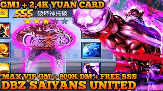 DBZ Saiyans United Private Server + Max VIP GM1 + Free SSS + Free Yuan Card