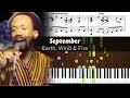 Earth, Wind & Fire - September - Piano Tutorial with Sheet Music