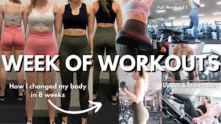 A WEEK OF WORKOUTS | HOW I TONED MY BODY IN 8 WEEKS // LOWER \u0026 UPPER BODY WORKOUT // Holly Power