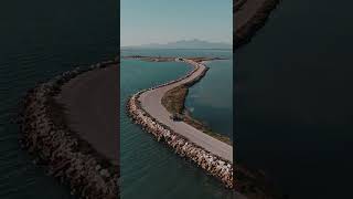 Strangest road in Greece? #greece#roadtrip#epirus#arta#drone#dji#sea#earth