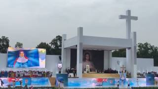 WYD papal welcome - Mary MacKillop