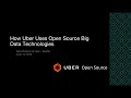 [Uber Open Source] How Uber Uses OS Big Data Technologies: Welcome & Introduction