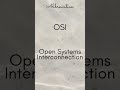 OSI   Open Systems Interconnection