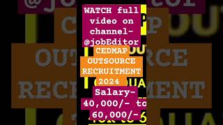 CEDMAP OUTSOURCE VACANCY 2024|LOCATION-BHOPAL|SALARY-40K TO 60K|#cedmapvacancy#jobs#BHOPALJOB2024#mp