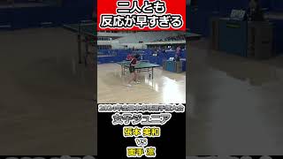 【全日本卓球2024】二人とも反応が早い！！【張本美和vs面手凛】#shorts #short #卓球#pingpong #tabletennis